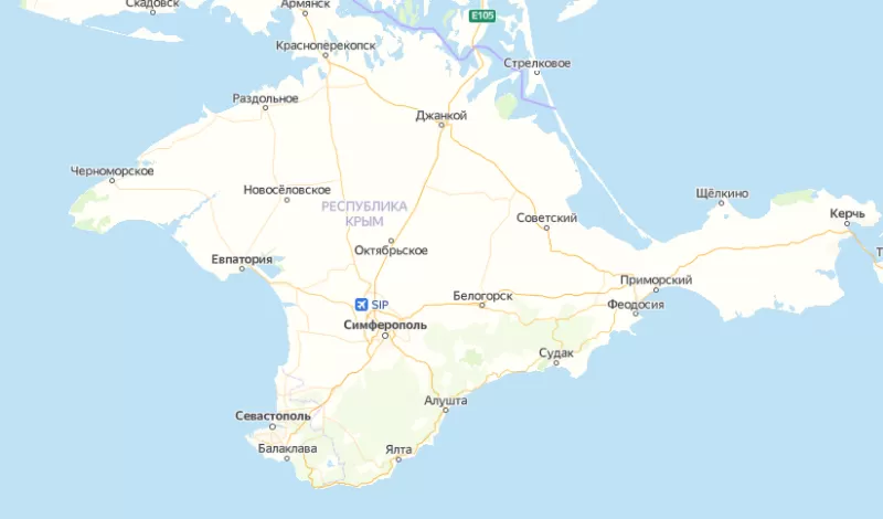 Зоны покрытия на карте Крыма в  